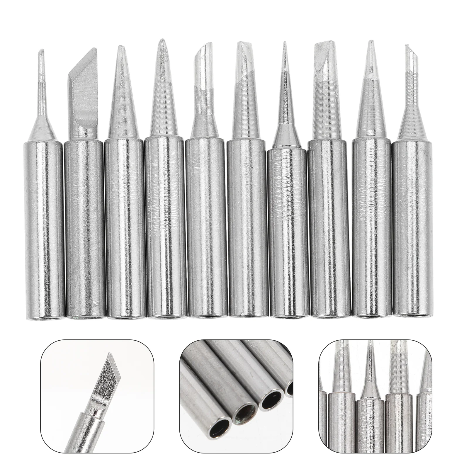 1 set di punte per saldatore punte di ricambio professionali assortite in rame di precisione durevole per varie stazioni di saldatura