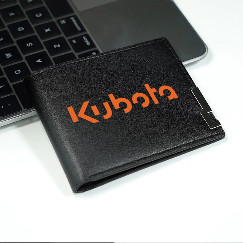 Portafoglio in PU con logo Kubota Design minimalista Leggero Durevole Portafoglio compatto da uomo in stile business Elegante e moderno Essenziale quotidiano