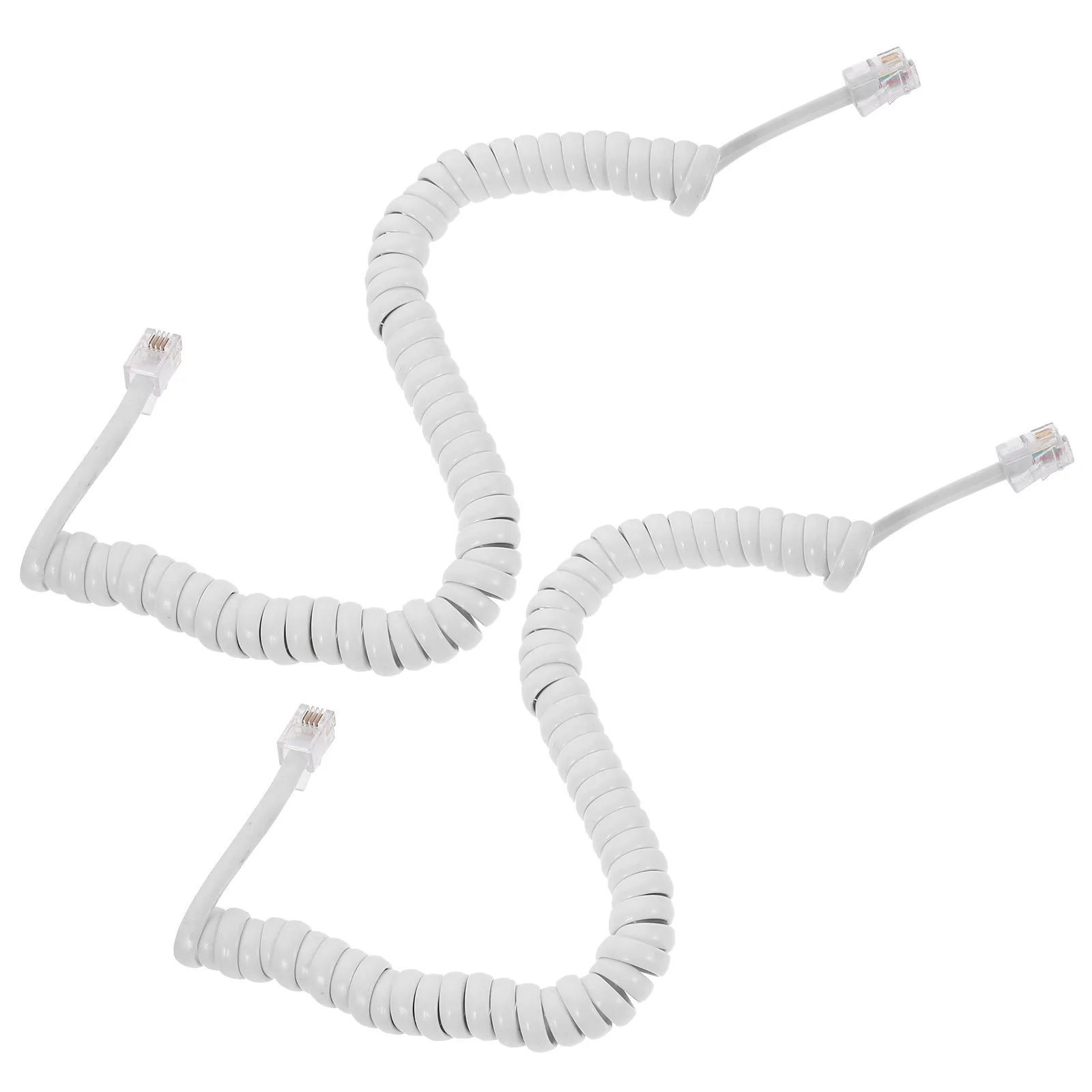2Pcs Cord Coiled Telephone Cord for Landline Stable Signal No Disconnection No Noise Moderate Length Easy to Use