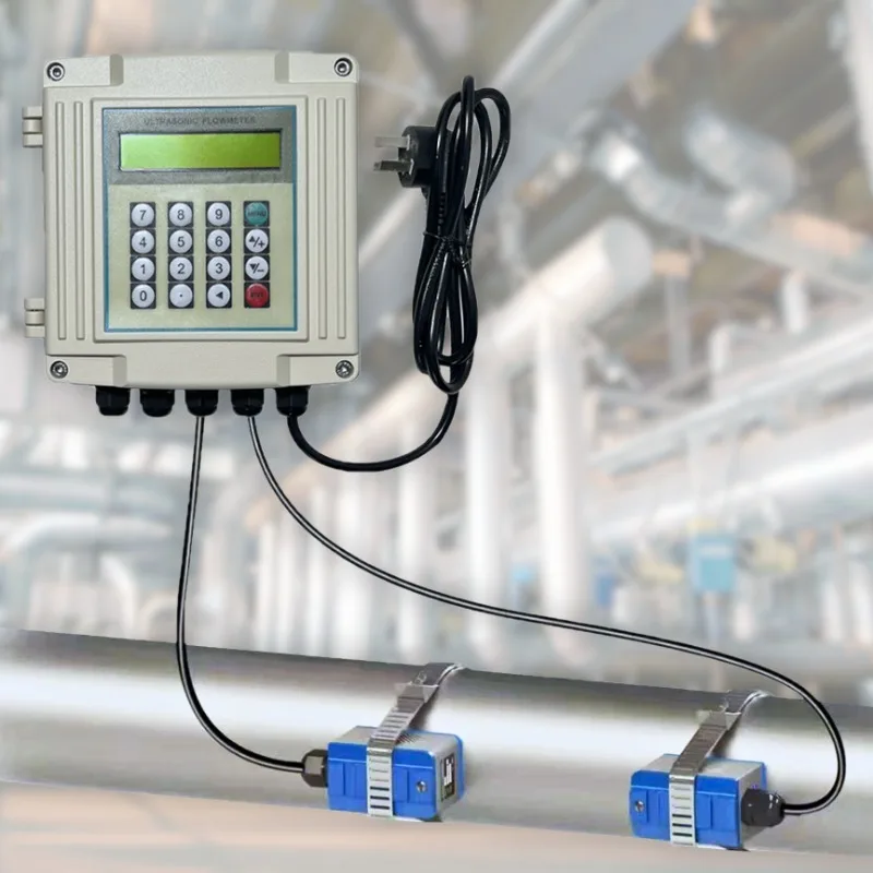 High Precision Plastic Material Clamp-On Ultrasonic Flow Meter With +/-1% Accuracy For Multi-Liquid Fluid Medium OEM Customized