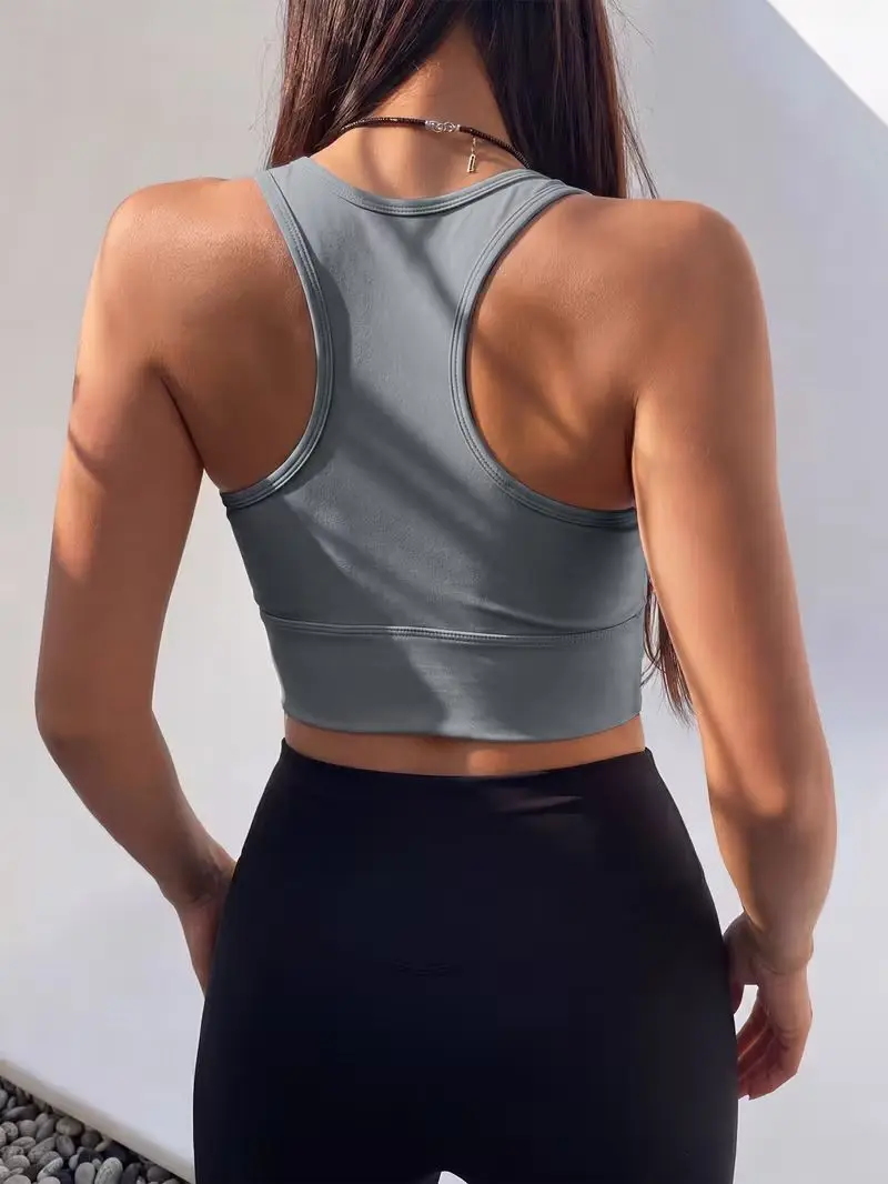 Women's Anti-Sag Shockproof Sports Bra - One-Piece Breathable U-Back, Yoga Running Training Tank