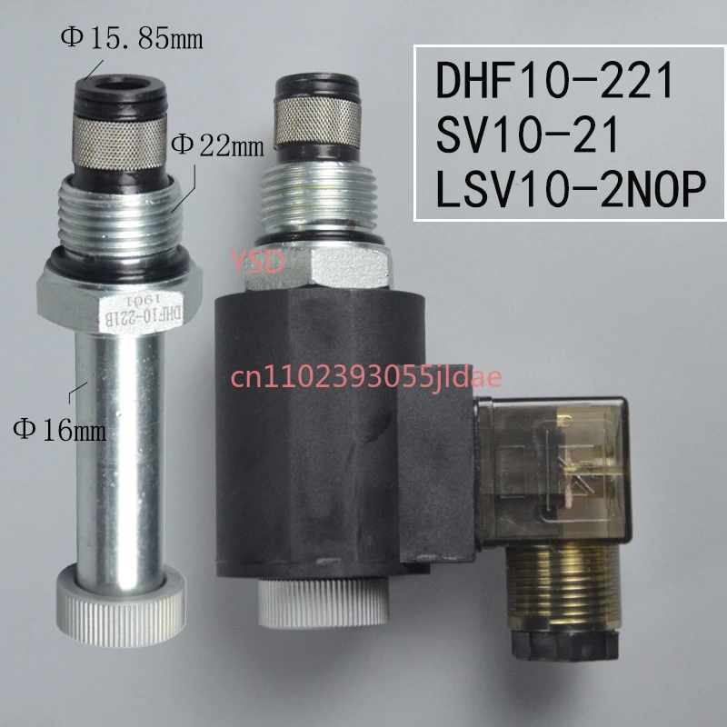 

2-position 2-way threaded cartridge NO solenoid hydraulic valve, DHF10-221, SV10-21, LSV10-2NOP.