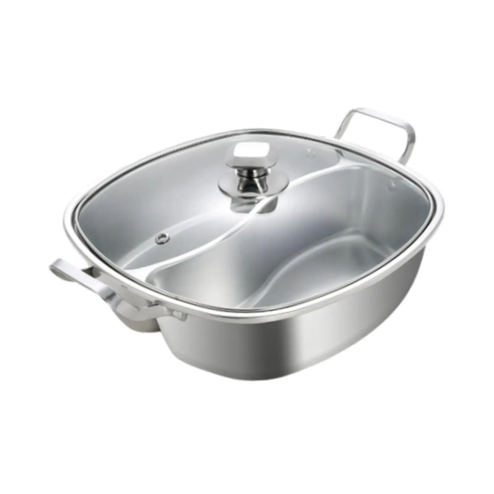 Double Flavor Hotpot Thickened Mandarin Duck Pot for Induction Cooker Chinese Hot Pot for Restaurant Kitchen Travel Household
