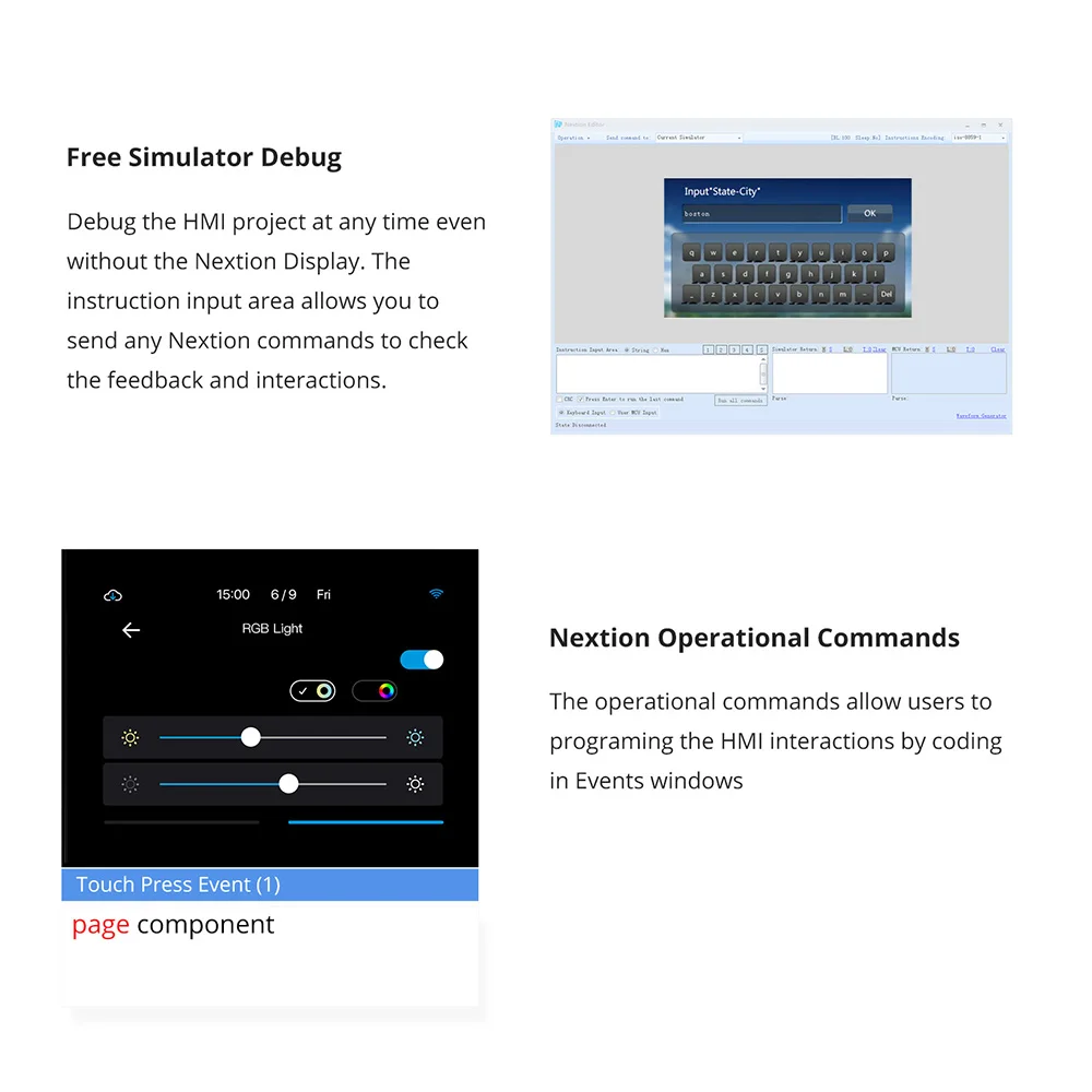 NEXTION NX3224T024 2,4 "HMI pantalla táctil TFT resistivo LCD módulo de serie básica para Arduino 4M Flash a todo color