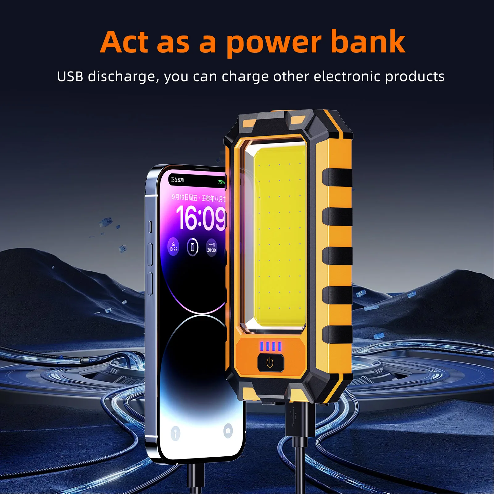 SUPERFIRE G25 High Power LED Flashlight Rechargeable COB Work Light with Magnet/Power Bank Super Bright Torch For Emergency