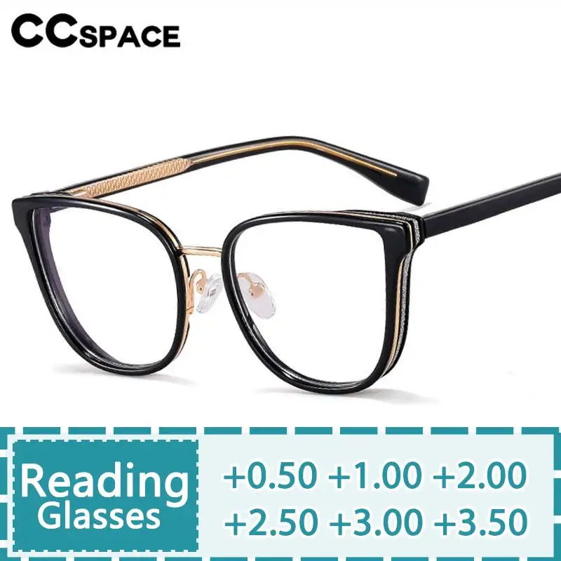 R57524 Comfortable Spring Hinge Reading Glasses Cat Eye Optical Presbyopia Eyeglasses Diopter +50+100+150+200+250+300+350