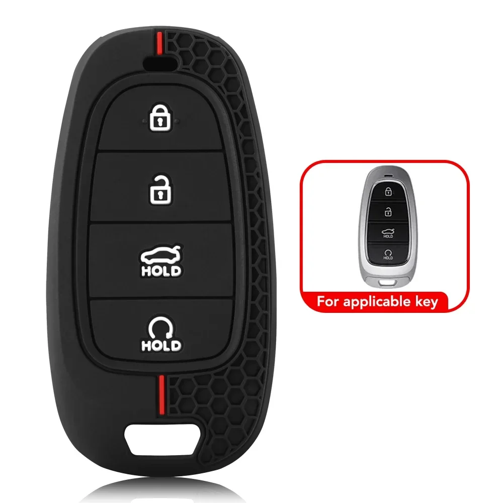 سلسلة مفاتيح من السيليكون غطاء مفتاح السيارة فوب لشركة هيونداي سوناتا Sel Ev 6 Ev 8 IONIQ 5 Nexo DN8 Fe توكسون سوناتا ستاريا NX4 أيونيك #2