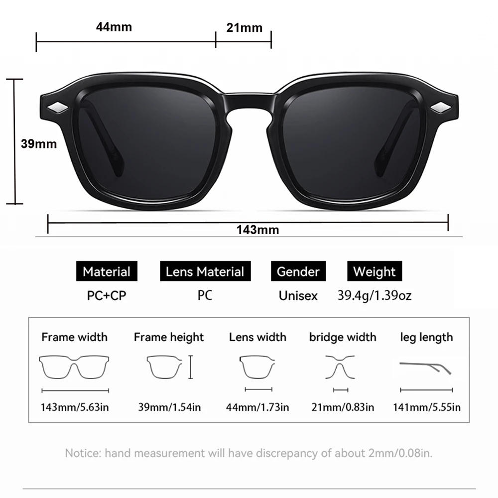 نظارات شمسية رجالية من Kachawoo بإطار CP مربع من الأسيتات نظارات شمسية كلاسيكية للنساء على الطراز الأوروبي الكلاسيكي UV400 بنمط ظلال باللون البني #6
