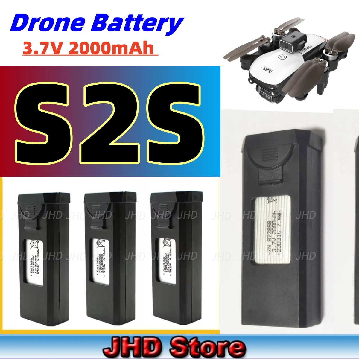 JHD LSRC Original S2S Battery 3.7V 2000mAh For LS-S2S Mini Drone RC Qudcopter S2S Battery Spare Part