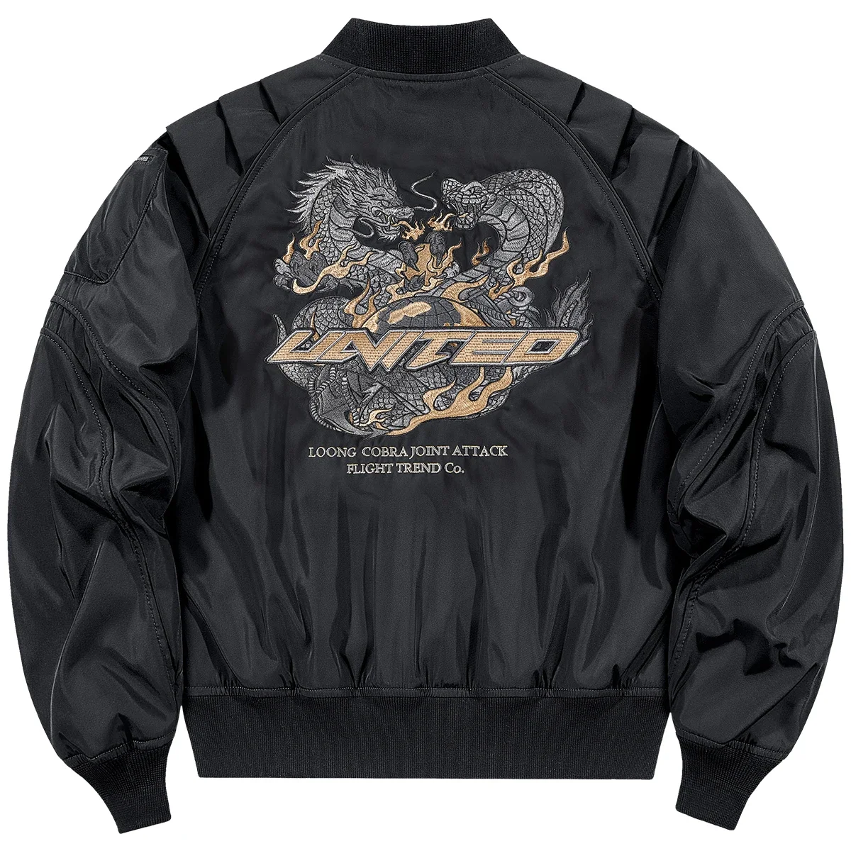 New Men's Spring Autumn Embroidered Baseball Coat Flight Jacket Loose Profile Cargo Jacket Male