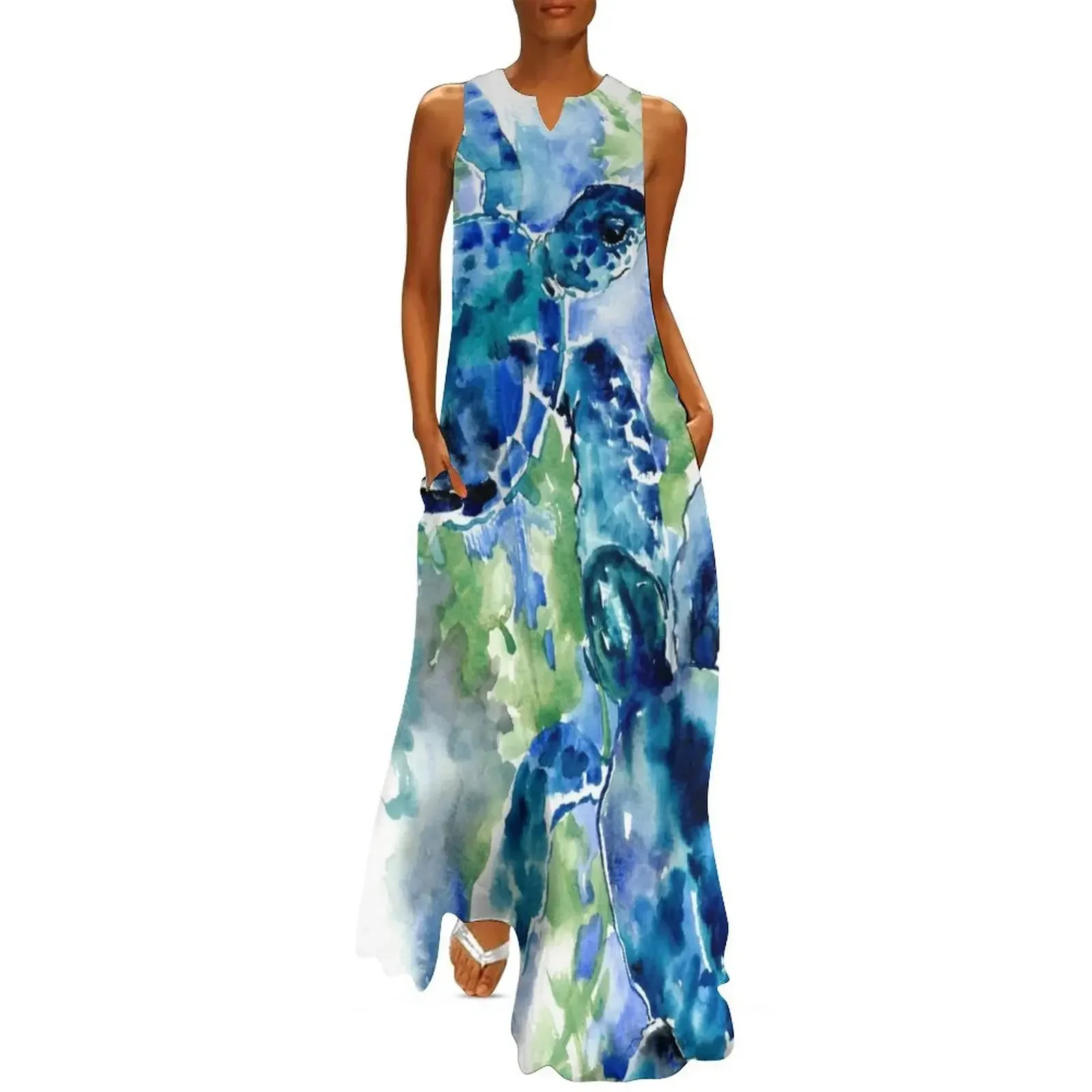 

Sea Turtles Turquoise BLue design Long Dress prom dress 2025 Female clothing Dresses gala Dress