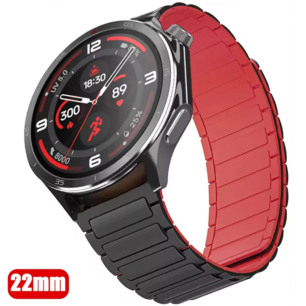 22mm Magnetic Silicone Strap For OnePlus Watch 3 2R 2 Sport Wristband Correa For OPPO Watch X X2 4 Pro Replacement Band Bracelet