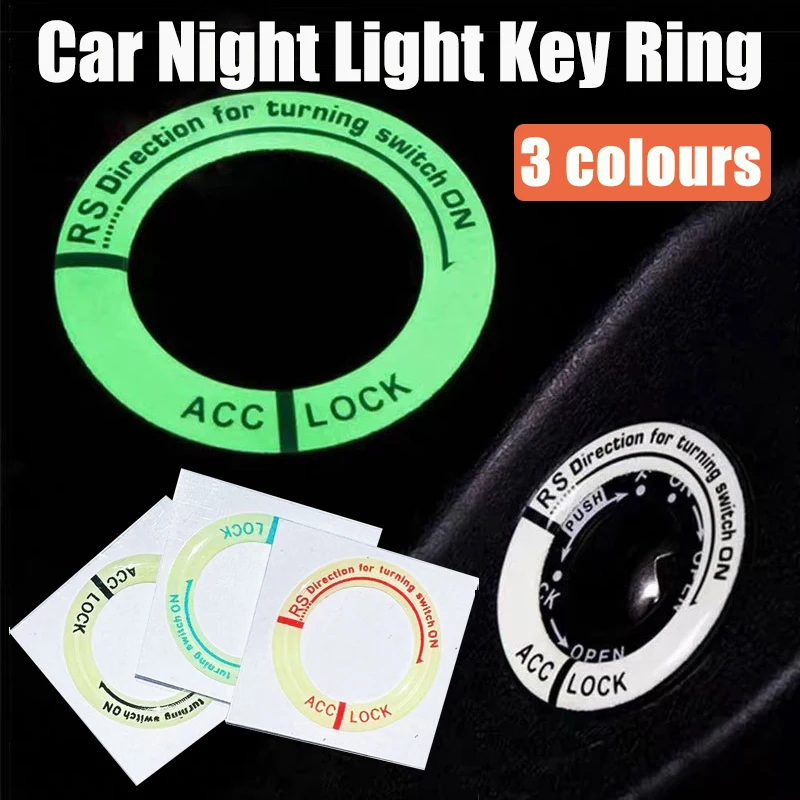 

Car Glow-in-the-Dark Ignition Keyring Sticker 3D Fluorescent Ring-Shaped Sticker Personalised Decoration Car Interior Parts