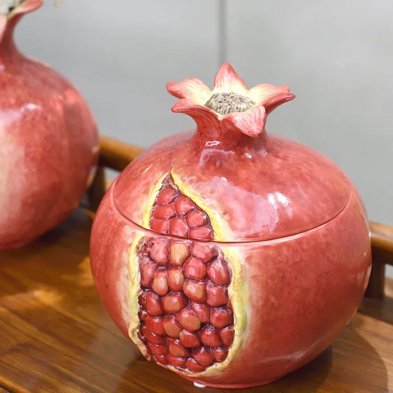 

Ceramic Pomegranate Storage Tank Canister Tea Coffee Sugar Storage Jars Cuisine Food Storage Containers Mainland China