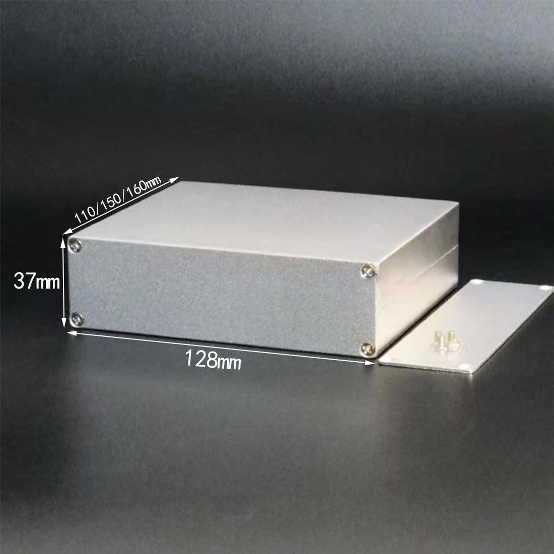 

Aluminum Enclosure 128*37*110/150/160mm Split Box Waterproof Type Case Electronic Box DIY Power Housing Instrument Silver