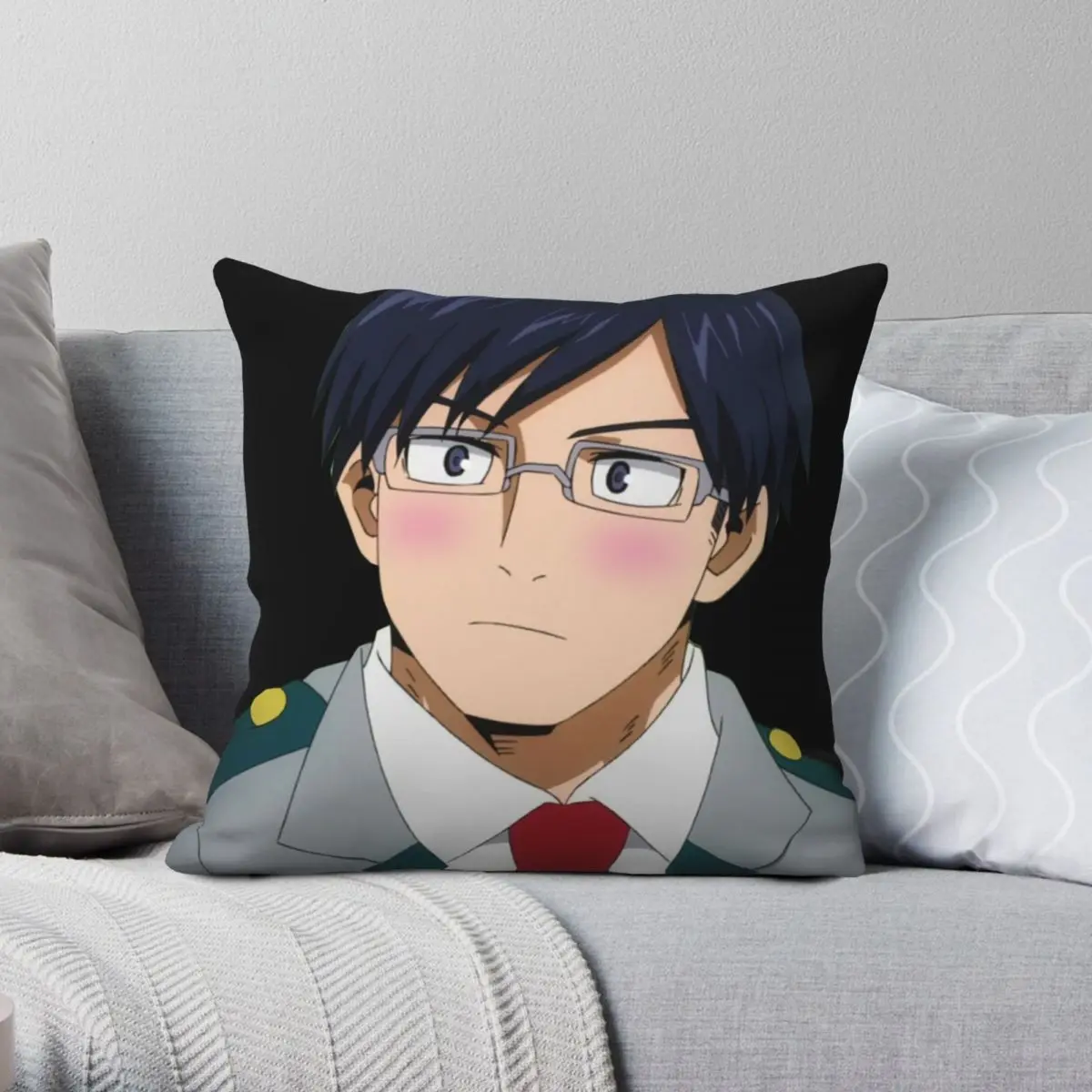 Tenya Iida My Hero Academia Square Pillowcase Polyester Linen Velvet Creative Zip Decor Sofa Cushion Cover Wholesale