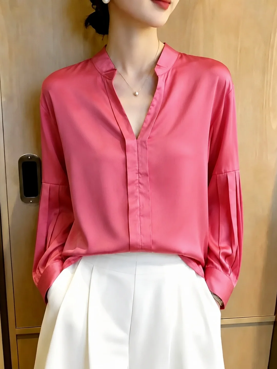 Korean Style Long Sleeve Sweet Anti-Uv Shirt Women's Fashion Commuting Shirt Autumn Design Sensation  And Youthful Top