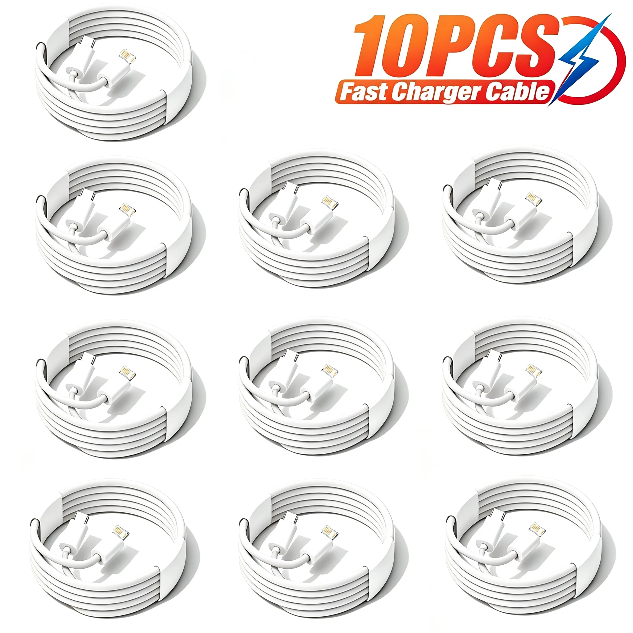 10 Stück PD 35W Schnell-Ladekabel USB Typ C für iPhone 15 14 13 12 11 Pro Max Mini Plus XR XS Lade- und Datenkabel Zubehör