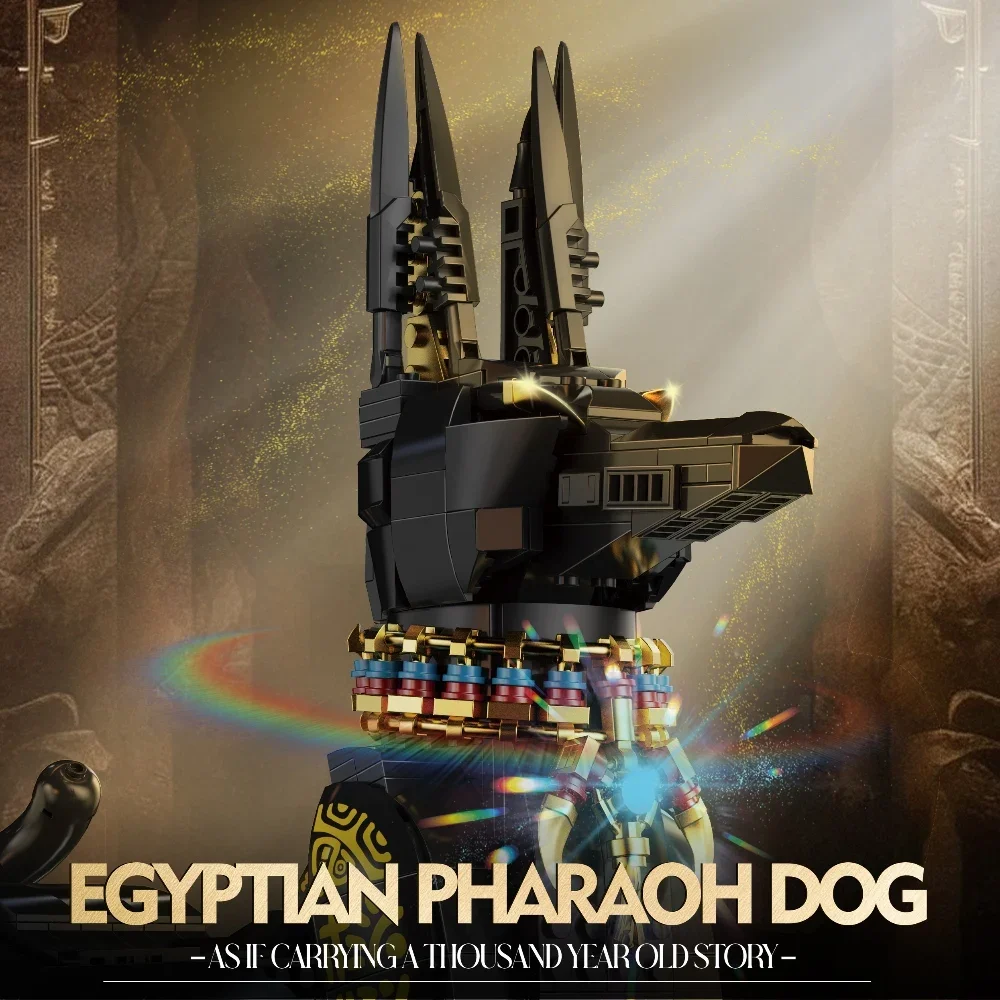 Juego de bloques de construcción de perros faraón mecánico técnico, modelo de bloques de construcción de animales, regalos de cumpleaños, juguetes STEM para niños, regalo para niños