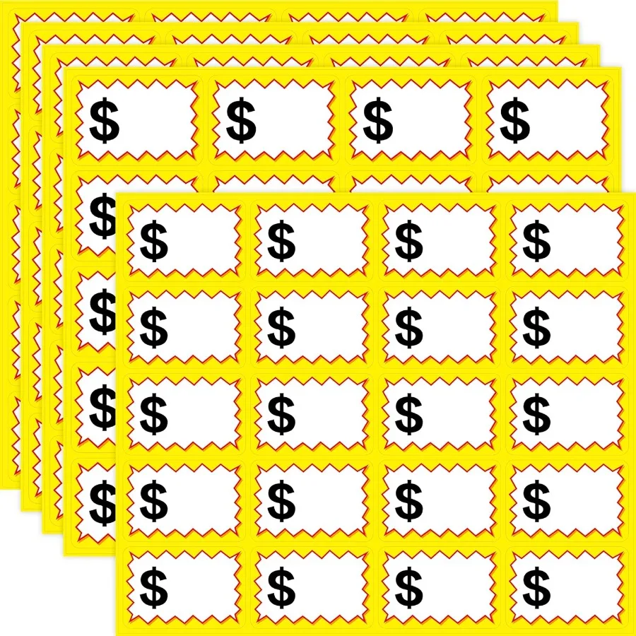 

100PCS Garage Sale Stickers Removable Adhesive Pricing Stickers with Space to Write Pricing Sale Price Labels for Retail Annual