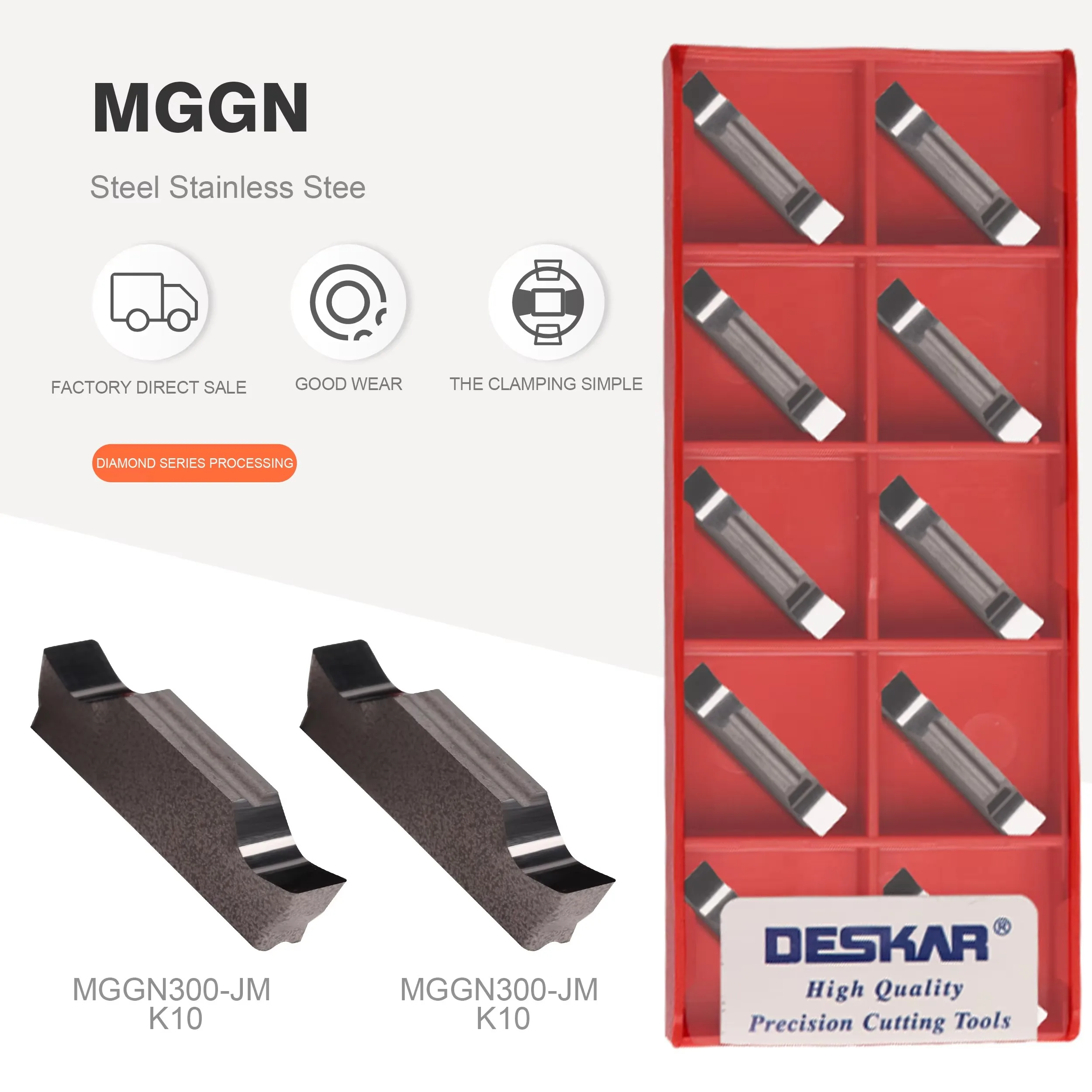 DESKAR Fine Grinding Grooving Blades MGGN150/200/250/300/400/500-JM K10 Aluminum Slotting Insert Copper And Aluminum Processing