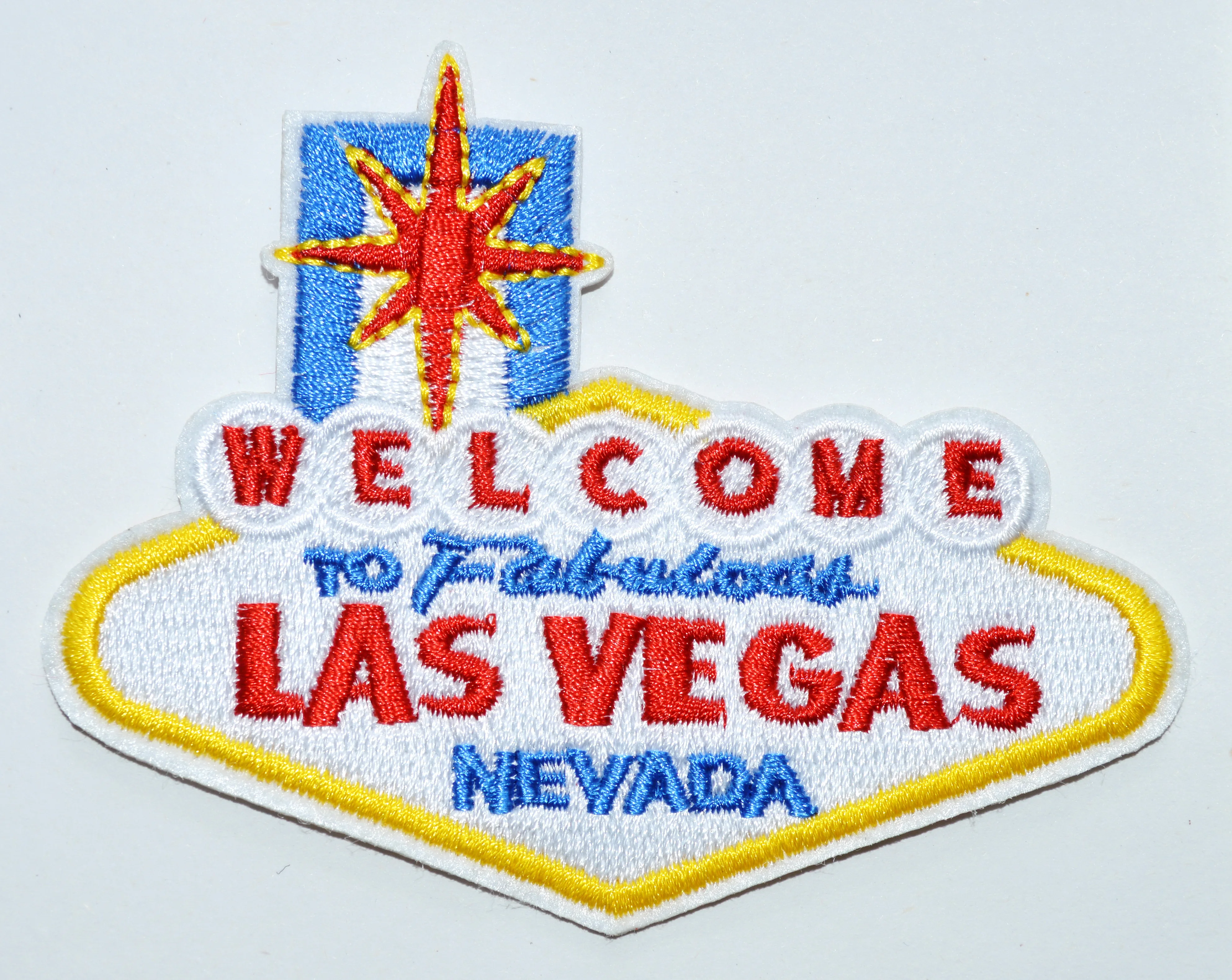 

1x LAS VEGAS Embroidered Patch Iron on Clothes for Clothing Stickers Applique DIY Sewing(≈ 10.1 * 8.8 cm)