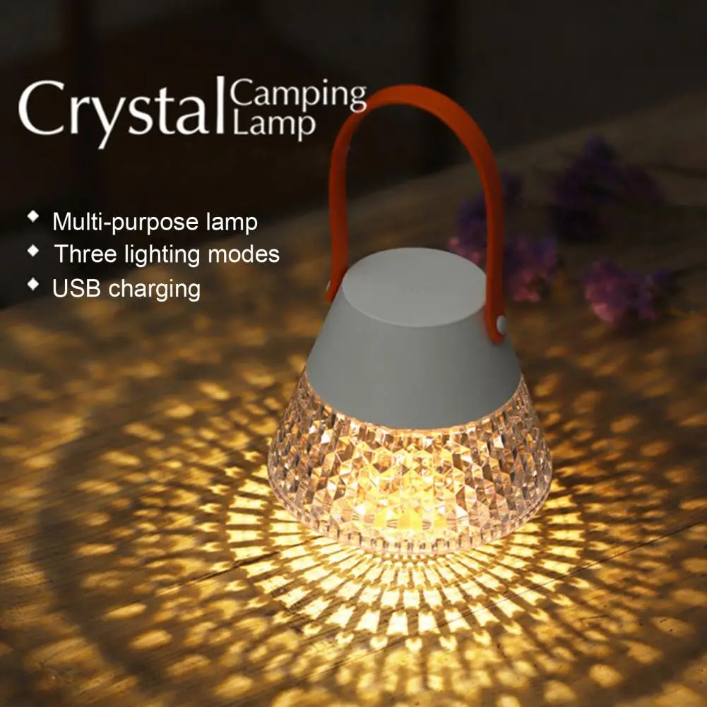 LED Camping Lantern Crystal Lampshade Hollow Shadow Outdoor Camping Glamping Lantern Light Atmosphere Lampshade Lantern Parts