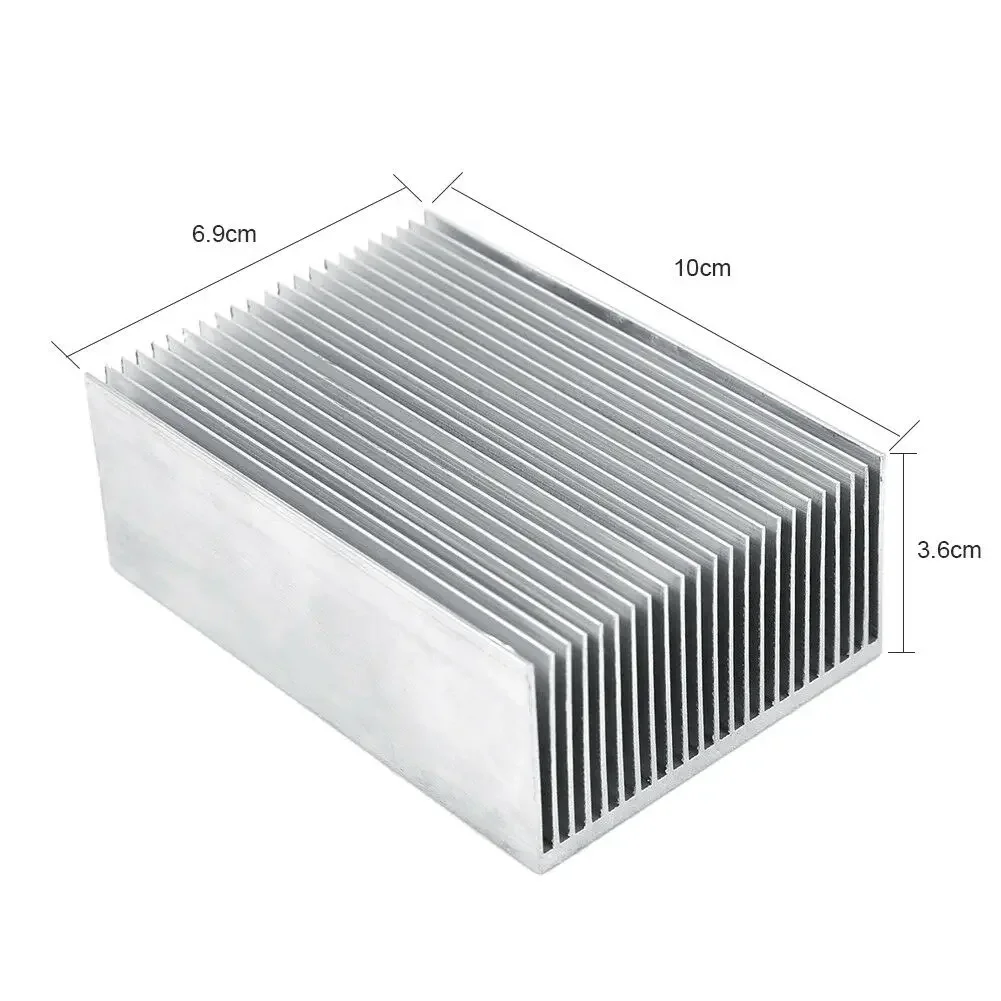 Dissipateur thermique en aluminium, aileron de refroidissement, pour transistor LED, ordinateur, puissance IC, dispositif électrique, transformateurs légers, 100x69x36mm