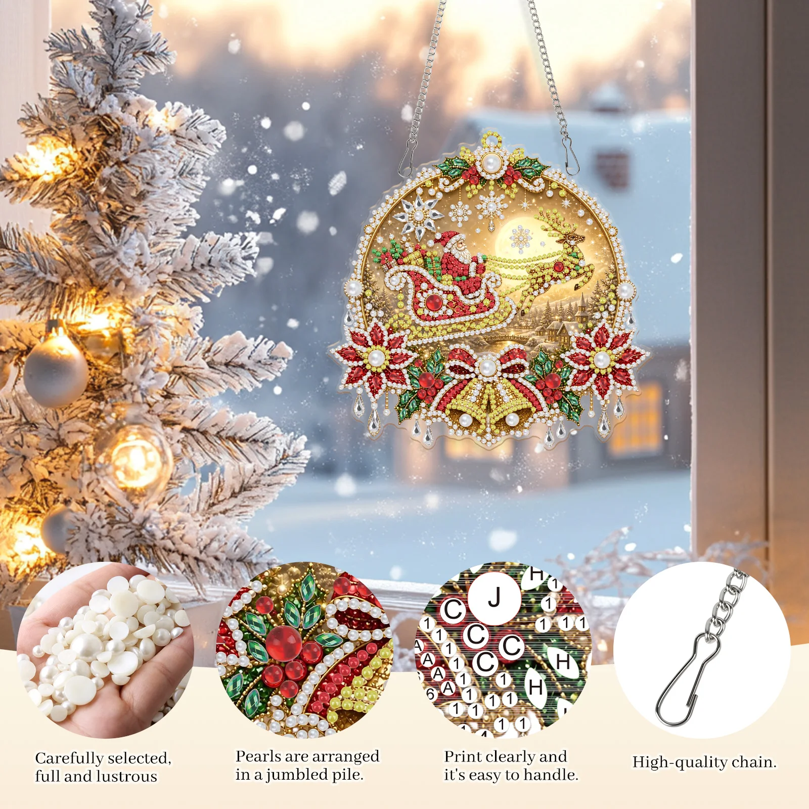 Christmas Pearl Diamond Painti - Art Craft For Christmas ulasan dan harga