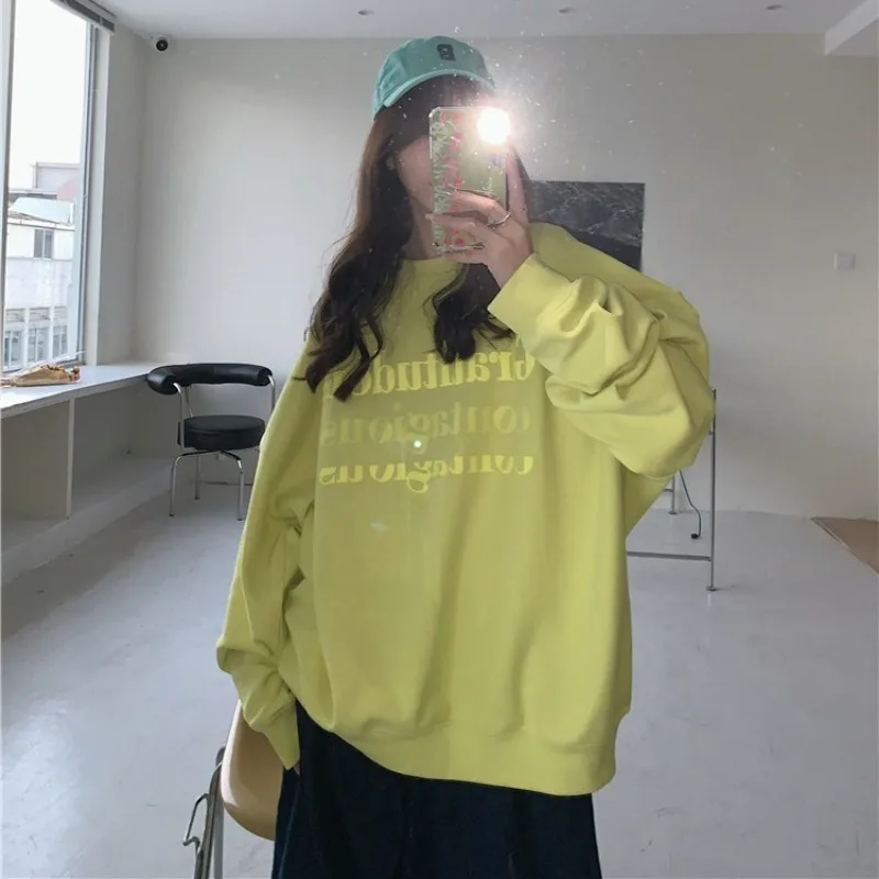 Letter Printed Hoodie Women Fashion Korean Thicken Hooded Sweatshirts Woman Y2K Streetwear Loose Hoodies