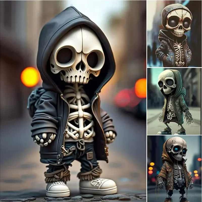 Cool Skeleton Decorative Figurines Halloween Decoration Skeleton Figurine Skull Horrible Ornament Home Decorations Craft Gift