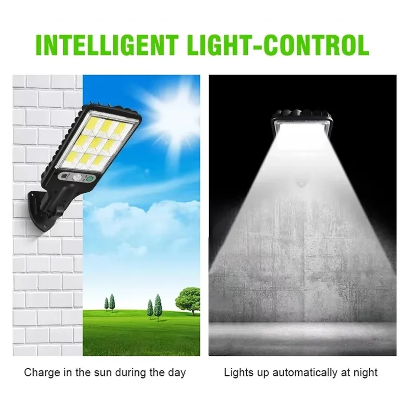 

Solar Outdoor LED Wall Lamp with 3 Modes for Garden, Terrace, Garage, and Street Lighting