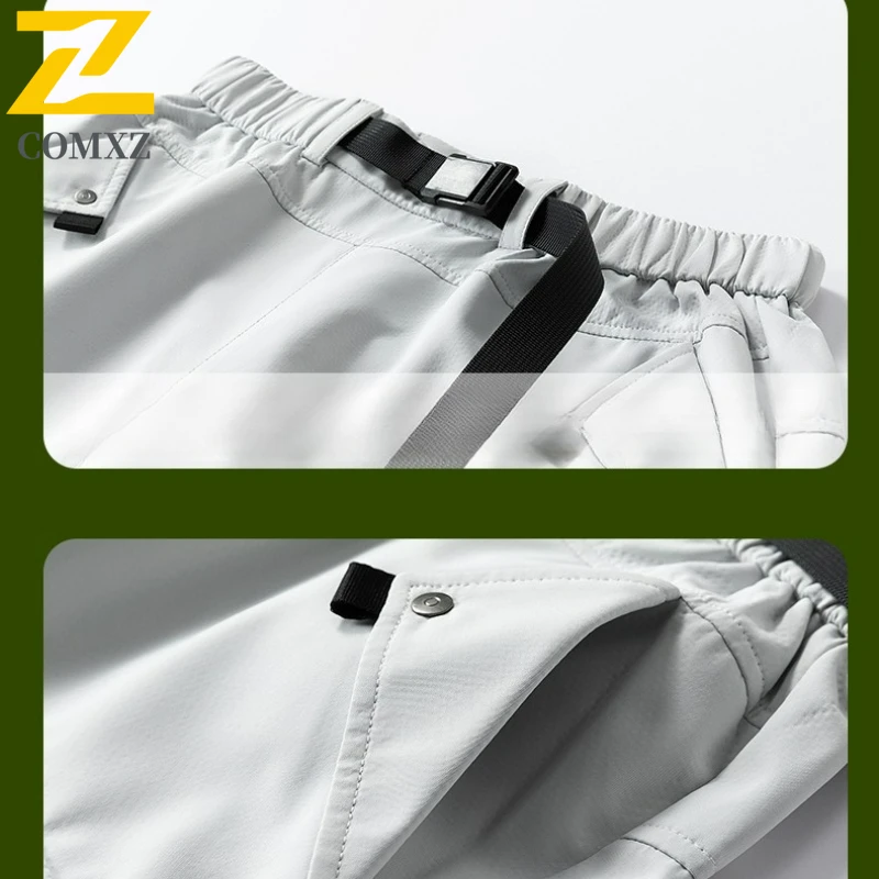 New Soft Cargo Pants Autumn Men Casual Removable Trouser Legs Outdoor Camping Adventure Comfort Straight Leg Utility Work Pants