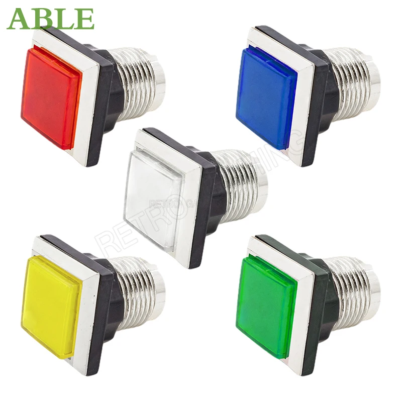 

1 шт. 33 мм аркадная Кнопка квадратный хромированный 5 цветов высококачественный переключатель мгновенный для аркадных джойстиков Pandora игровые детали