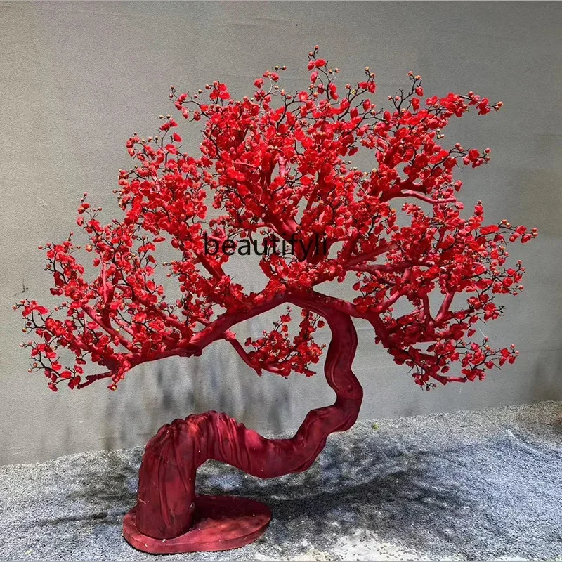 

YH8 YH Simulation Plum Tree Decoration Landscape Tree Shaped Tree Indoor Greenery Landscaping Fake Trees Floor Ornaments