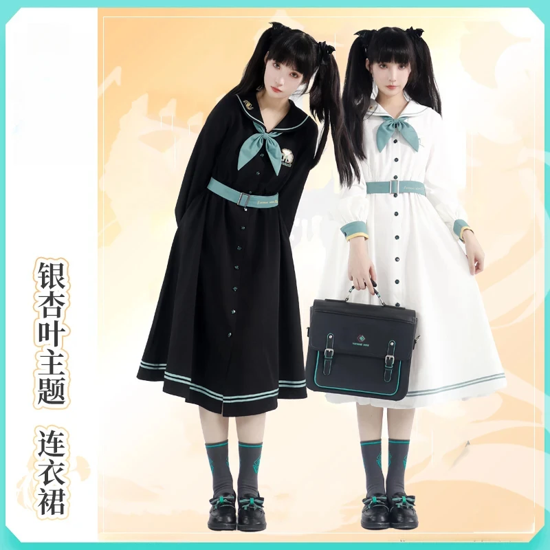 

Original Miku Cosplay Costume Skirt for Women JK Uniform One Piece Dress Japan Anime School Girl Long Black White Dresses