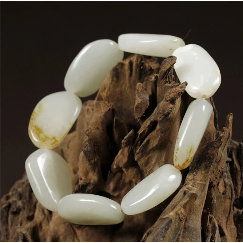 Jade , Hotan Seed Material Stone Bracelet, Women's and Men's Bracelets,