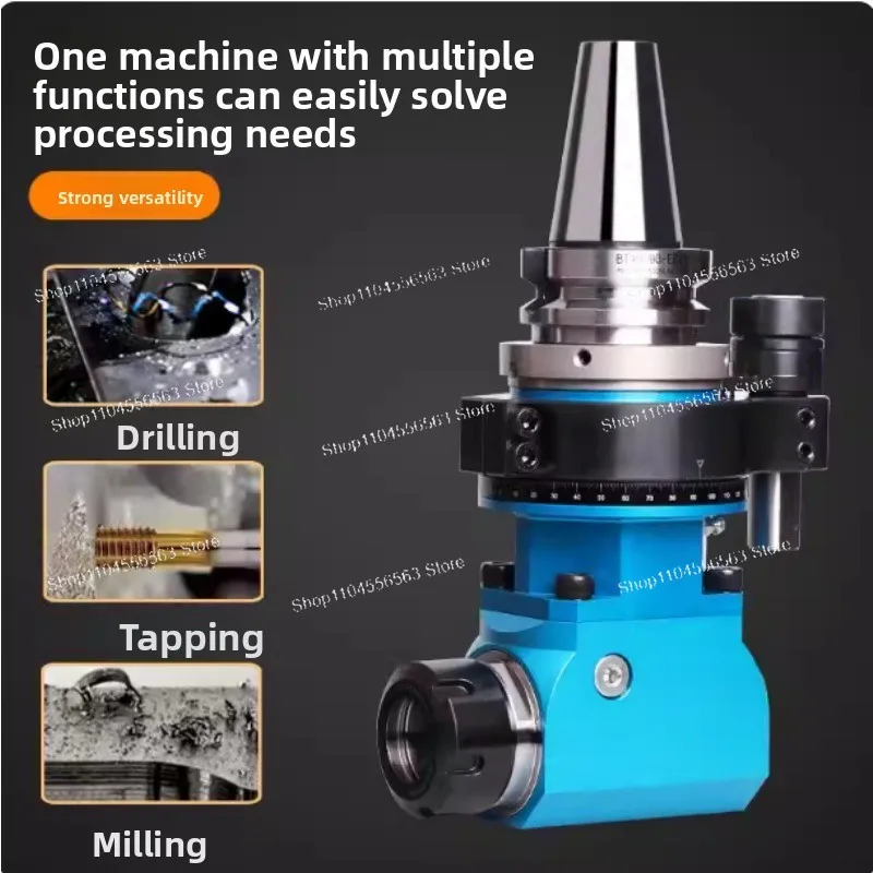 Side Milling BT40/BT50 on The Machining Center, with A Horizontal Milling Angle Head and A 90-degree Right-angle Tool Holder.