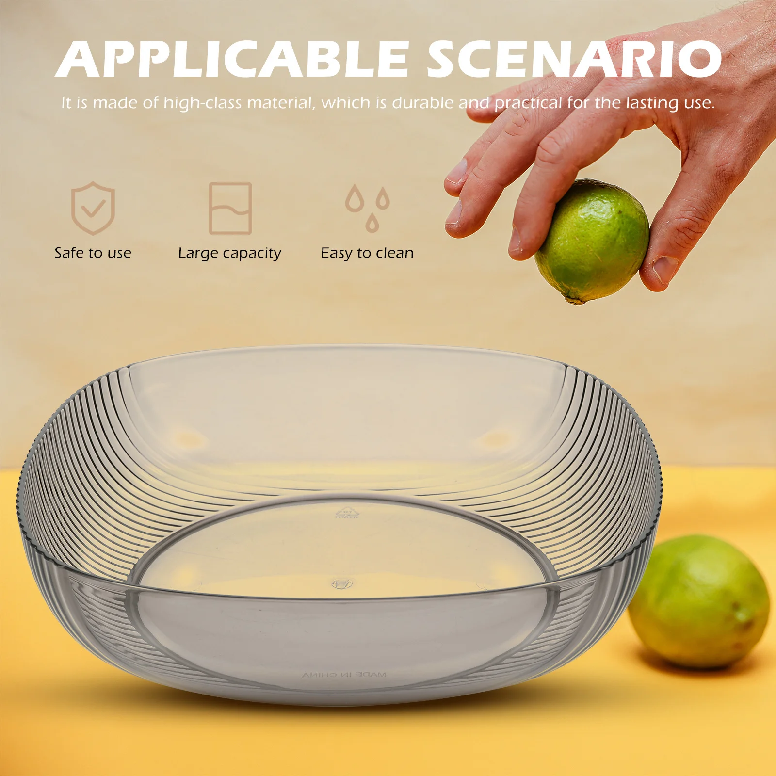 

Household Fruit Bowl Multi-Function Salad Bowl Suitable for Snacks Desserts Practical Kitchen Container