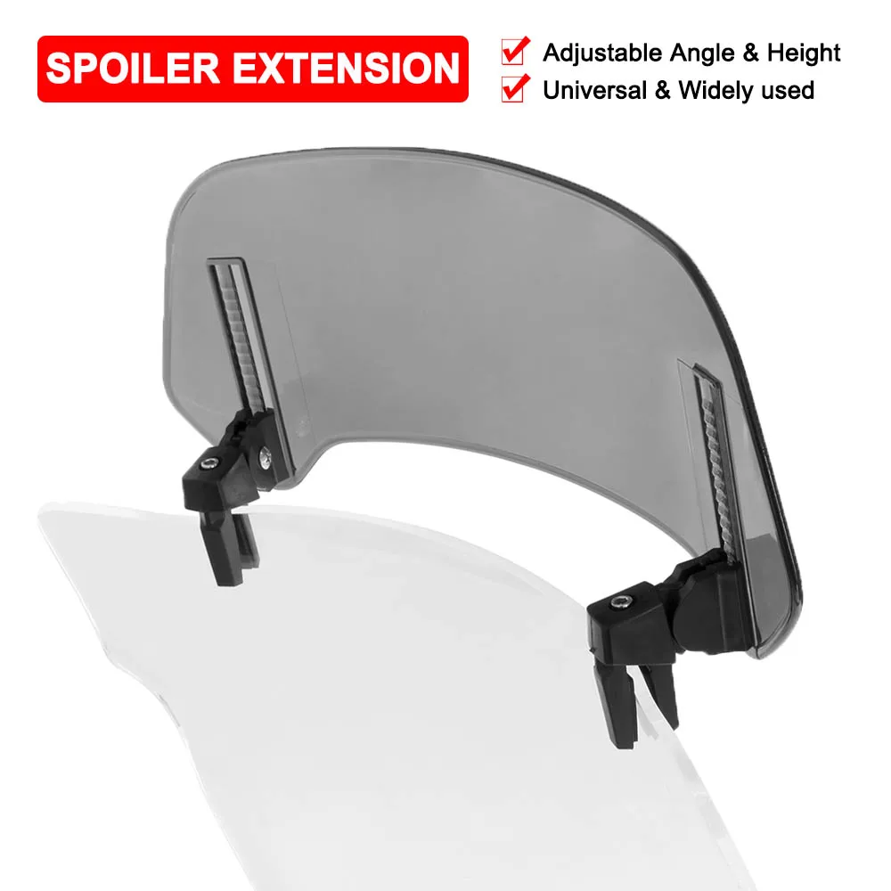 

Adjustable Wind Deflector Spoiler Extension Heighten Windshield Windscreen Universal For Motorcycle Cruiser Scooter Street Bike