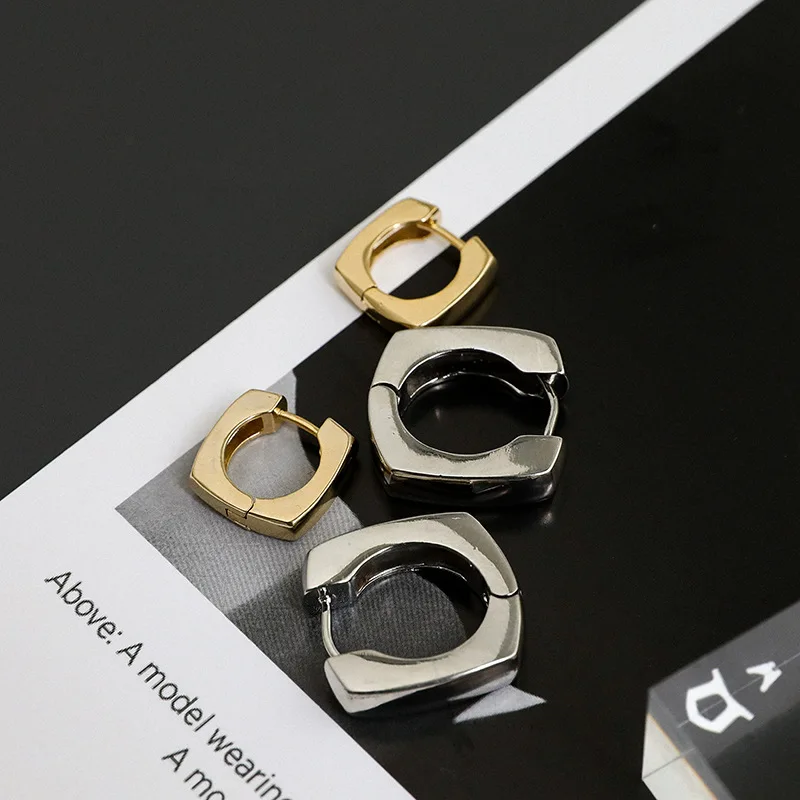 

925 Sterling Silver Geometry Square Earrings Woman Luxury Ladies Engagement Wedding Chrome Jewelry Accesories Prevent Allergies
