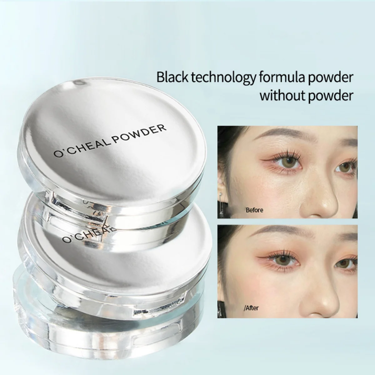 1 pezzo di polvere di olio di cielo blu e nuvola, cosmetici in polvere snellente a lunga durata per il viso naturale della pelle delicata sulla pelle