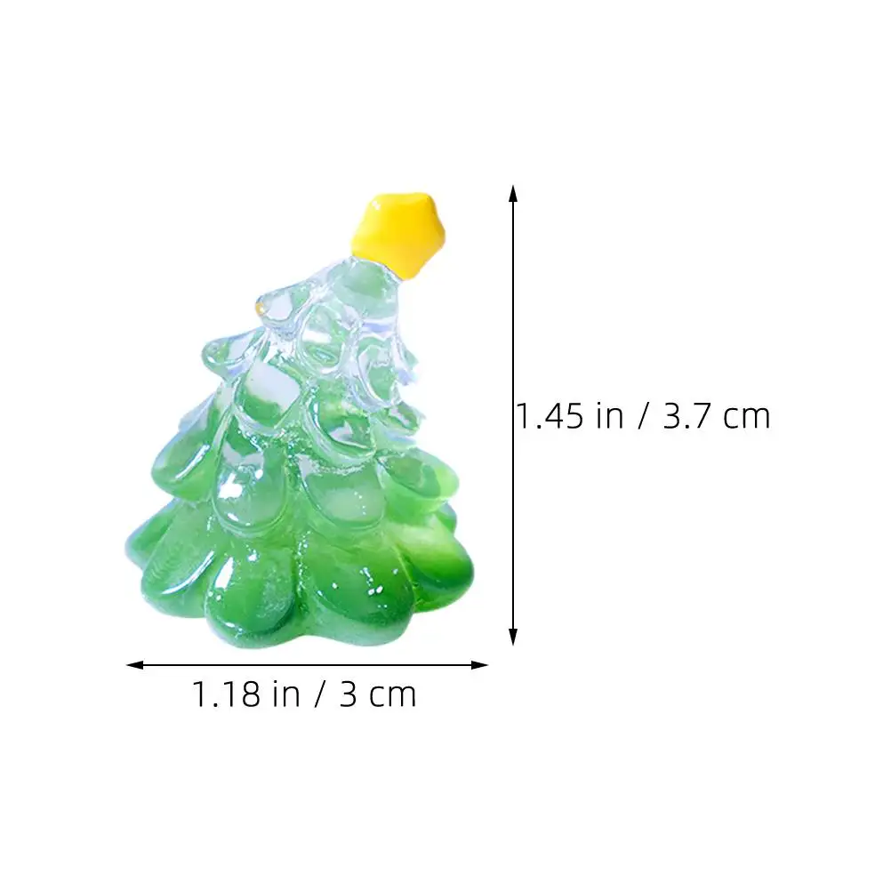 7-teilige Mikrolandschafts-Weihnachtsbaumminiaturen zum Basteln, Dekor, kleine Dinge, Kunstharzfiguren, Dorfdekorationen