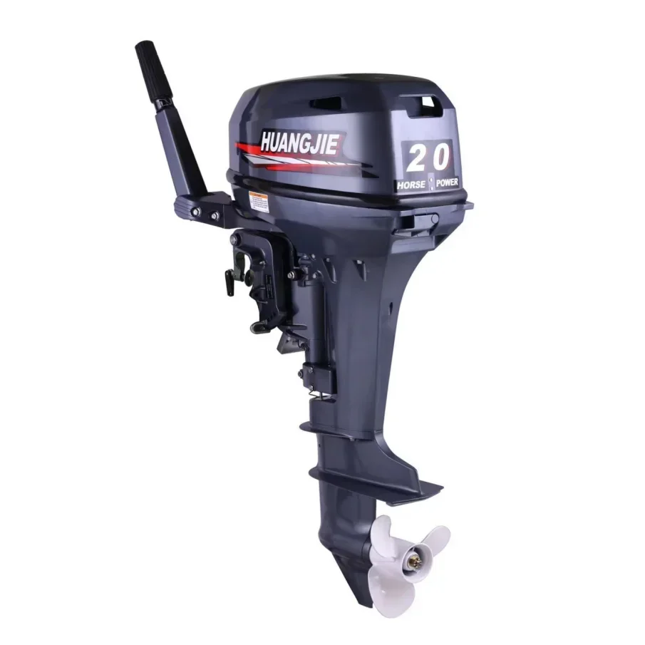 

2 Stroke 20HP Outboard Engines Manual Tilt Control System Water Cooled 14.7kw Outboard Motor for Marine Vessels
