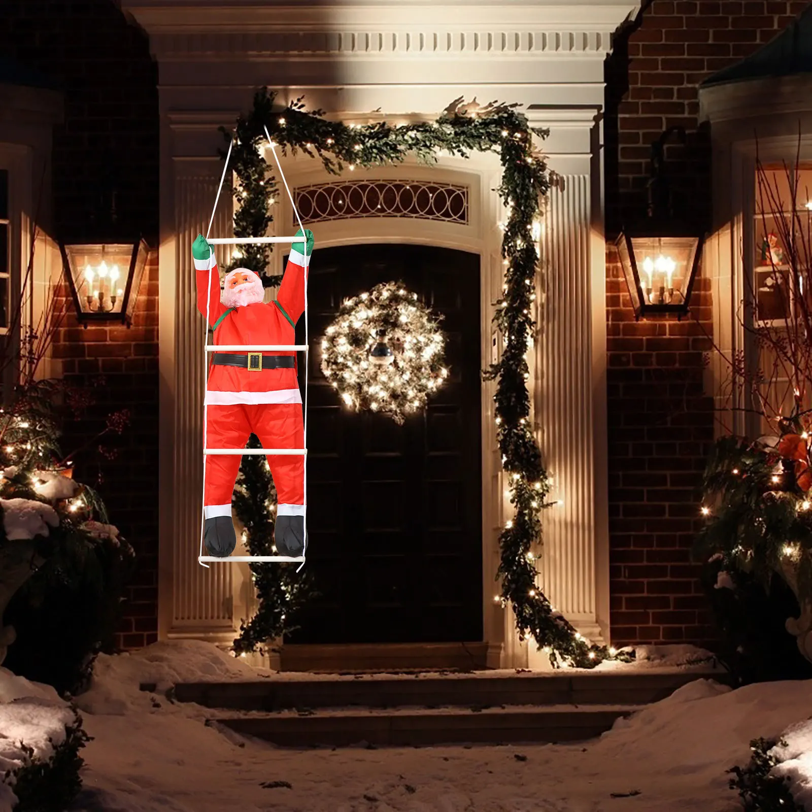 

1Pcs Christmas Ornament Santa Claus Ladder Pendant Decorative Xmas Hanging Decor Perfect Holiday Home Party Decoration