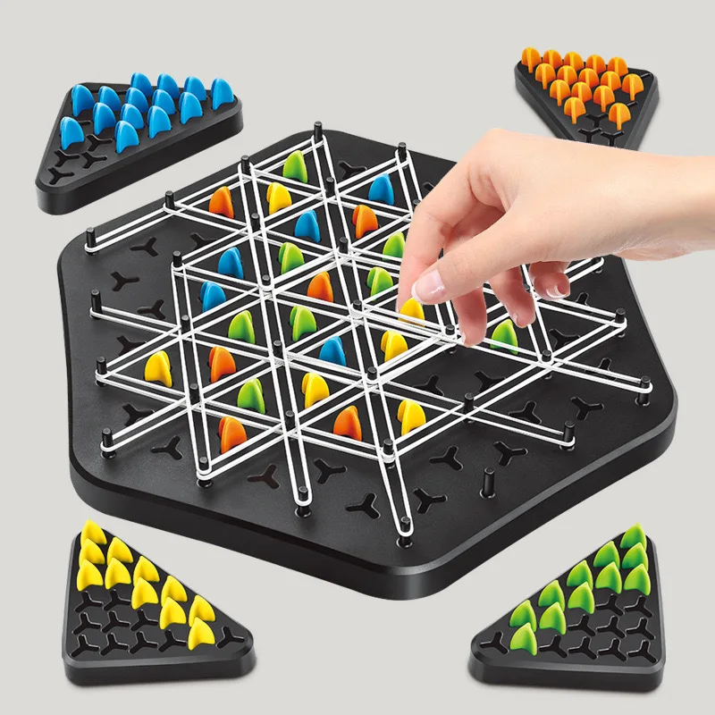 Горячая цепочка Triggle Chess Game Triggle Rubber Band Game Игрушка для детей Интерактивная настольная игра Боевой набор для семейной вечеринки Подарок