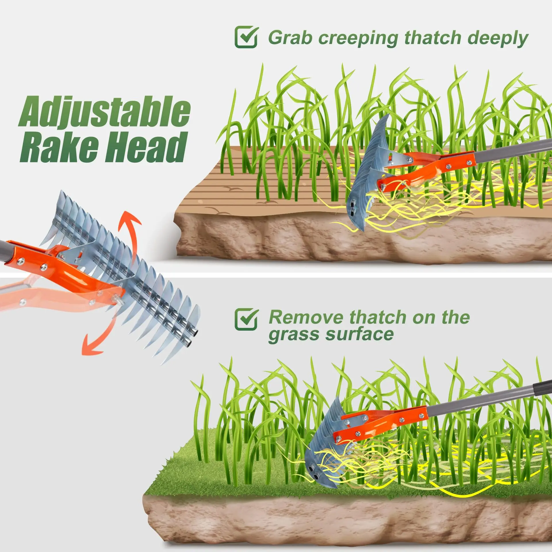 

15 inch lawn rake durable soil rake garden rake