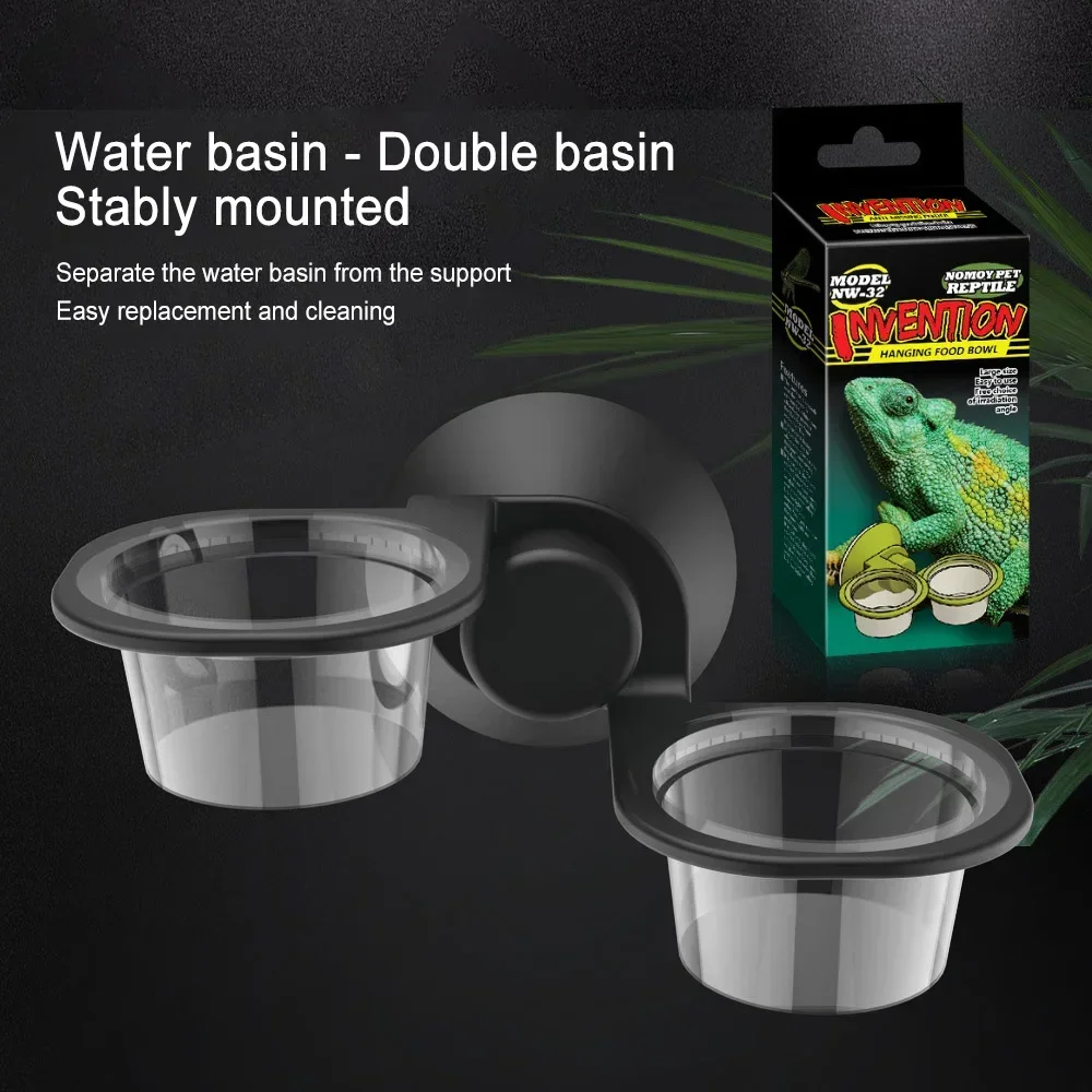 Reptile Feeder Hangable Reptiles Water and Food Dish for Frogs Lizard Crested Gecko Lguana Chameleon or Pet Insect Supplies