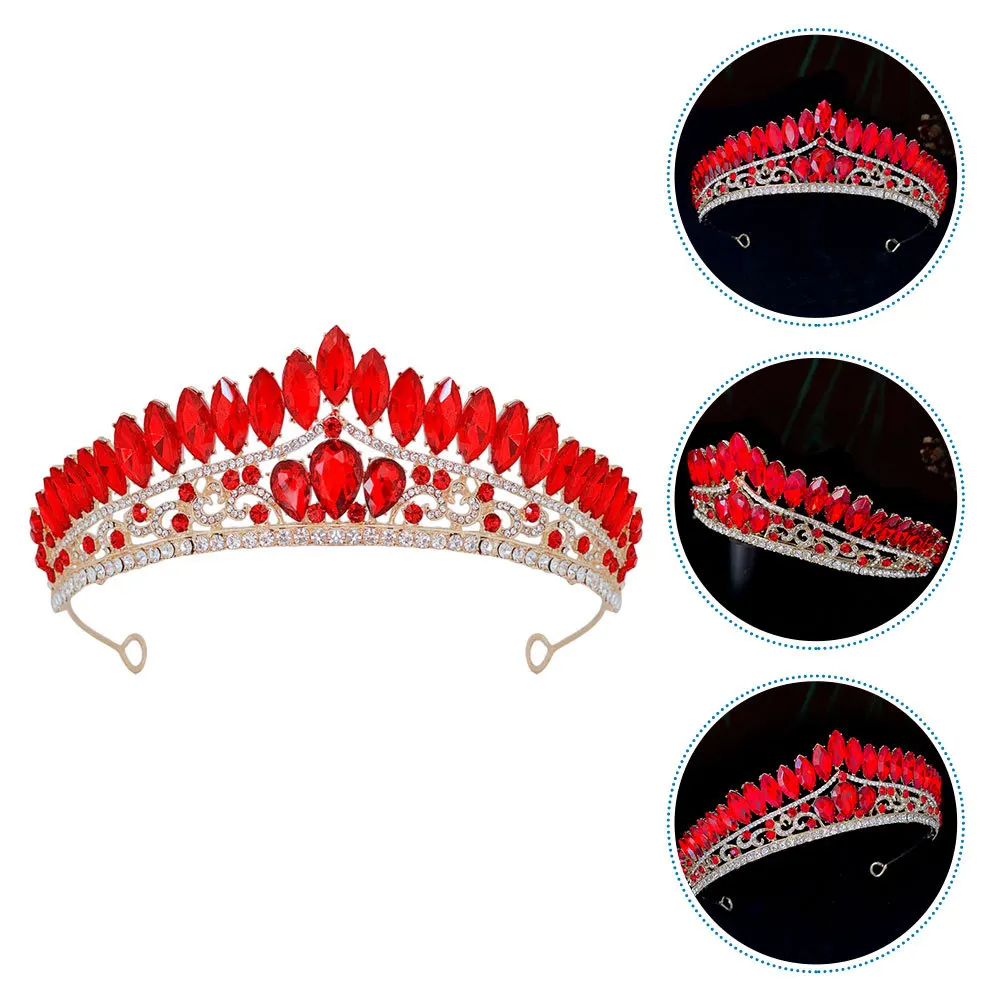 تاج إكسسوار شعر تاج الزفاف غطاء رأس سباركلي لحفلات الزفاف وأعياد الميلاد وعصابة رأس من حجر الراين للعروس #1