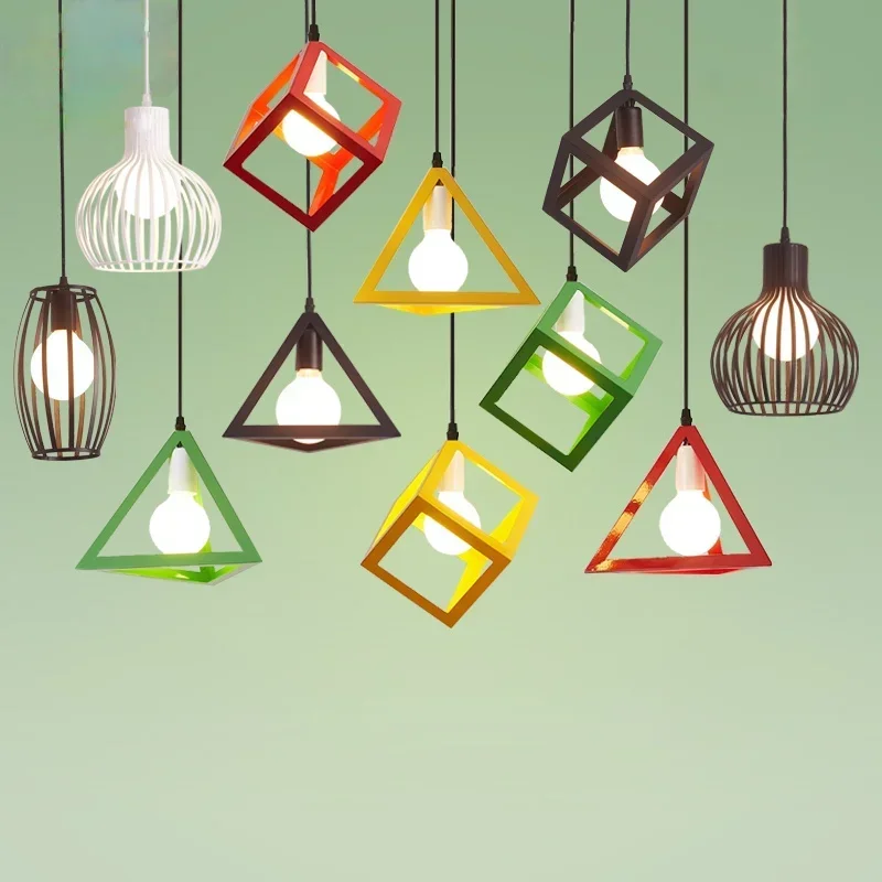 LED Metal Guarda Pendurado Lâmpada para Restaurante, Modern Cage Pendant Light, Ferro Retro Loft Fixture Lamp, varanda e Passageway, Lâmpada Interior, E27